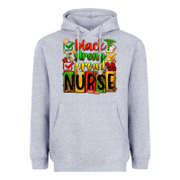 Heather Grey black strong proud nurse Heavyweight Hoodie - Zillion Design Studio