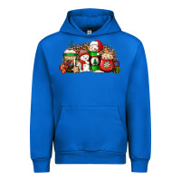 Cobalt Christmas snow coffee cups Urban Hoodie - Jasminsmagicworld