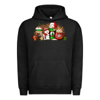 Pigment Black Christmas snow coffee cups Urban Hoodie - Jasminsmagicworld