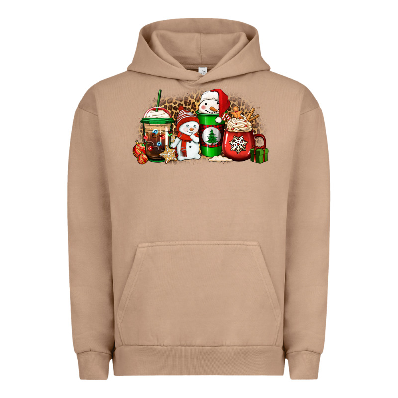 Christmas Snow Coffee Cups Urban Hoodie by Jasminsmagicworld | Teevron