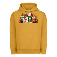 Pigment Peanut Butter Christmas snow coffee cups Urban Hoodie - Jasminsmagicworld