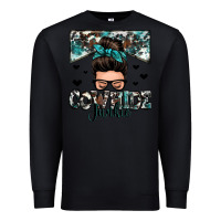Black cowhide junkie messy bun Premium Sweatshirt - Zillion Design Studio