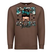 Chestnut cowhide junkie messy bun Premium Sweatshirt - Zillion Design Studio