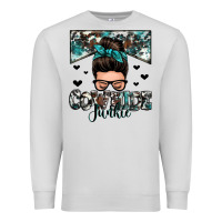 Dove Grey cowhide junkie messy bun Premium Sweatshirt - Zillion Design Studio