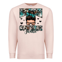 Pale Pink cowhide junkie messy bun Premium Sweatshirt - Zillion Design Studio