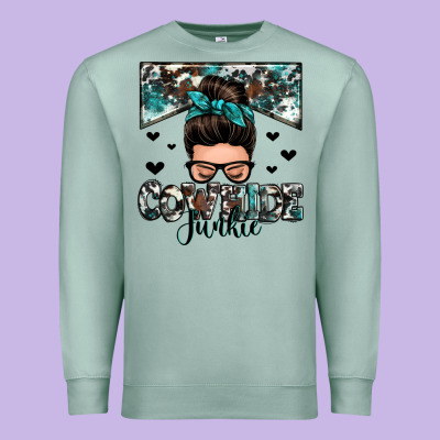 Cowhide Junkie Messy Bun Premium Sweatshirt Designed By Zillion Design Studio