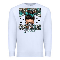 White cowhide junkie messy bun Premium Sweatshirt - Zillion Design Studio