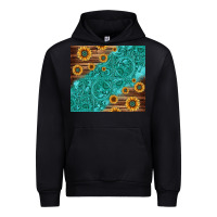 Black Tooled Leather And Sunflowers Urban Hoodie - Jasminsmagicworld