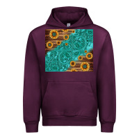 Mauve Wine Tooled Leather And Sunflowers Urban Hoodie - Jasminsmagicworld