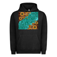 Pigment Black Tooled Leather And Sunflowers Urban Hoodie - Jasminsmagicworld
