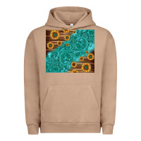 Pigment Burro Tooled Leather And Sunflowers Urban Hoodie - Jasminsmagicworld