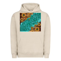 Pigment French Oak Tooled Leather And Sunflowers Urban Hoodie - Jasminsmagicworld