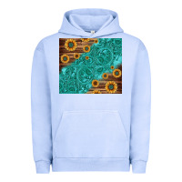 Pigment Grape Ice Tooled Leather And Sunflowers Urban Hoodie - Jasminsmagicworld