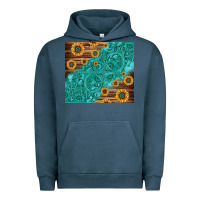 Pigment Midnight Navy Tooled Leather And Sunflowers Urban Hoodie - Jasminsmagicworld