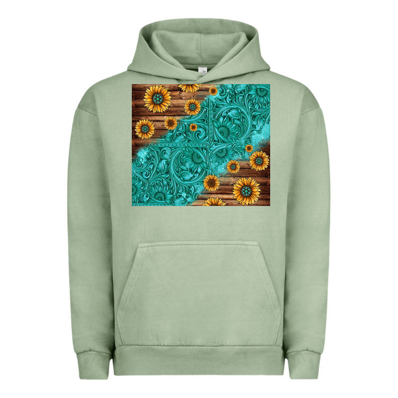 Tooled Leather And Sunflowers Urban Hoodie by Jasminsmagicworld | Teevron