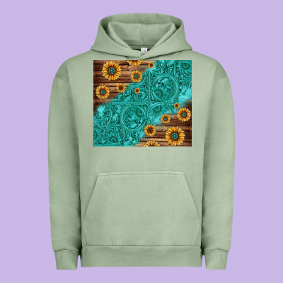 Tooled Leather And Sunflowers Urban Hoodie Designed By Jasminsmagicworld