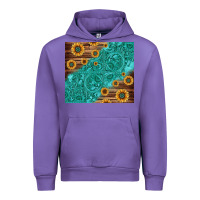 Tulip Tooled Leather And Sunflowers Urban Hoodie - Jasminsmagicworld