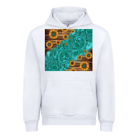 White Tooled Leather And Sunflowers Urban Hoodie - Jasminsmagicworld