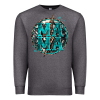 Charcoal Heather cowhide mama lighting bolt Premium Sweatshirt - Zillion Design Studio