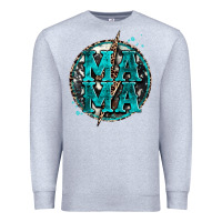 Heather Grey cowhide mama lighting bolt Premium Sweatshirt - Zillion Design Studio