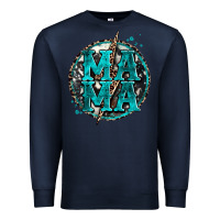 Navy cowhide mama lighting bolt Premium Sweatshirt - Zillion Design Studio