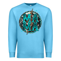 Ocean Blue cowhide mama lighting bolt Premium Sweatshirt - Zillion Design Studio