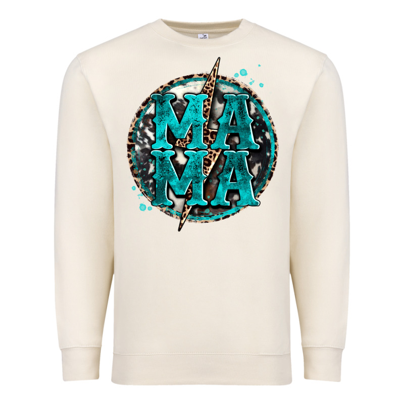 Cowhide Mama Lighting Bolt Premium Sweatshirt by Zillion Design Studio | Teevron