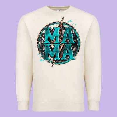 Cowhide Mama Lighting Bolt Premium Sweatshirt Designed By Zillion Design Studio