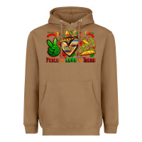 Toasted Coconut peace love tacos Heavyweight Hoodie - Zillion Design Studio