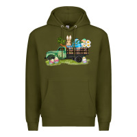 Army Green easter hunt i̇n truck Premium Hoodie - AdoDesignShop