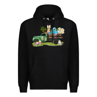 Black easter hunt i̇n truck Premium Hoodie - AdoDesignShop