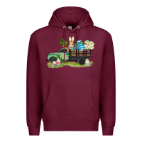Burgundy easter hunt i̇n truck Premium Hoodie - AdoDesignShop