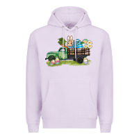 Lilac easter hunt i̇n truck Premium Hoodie - AdoDesignShop