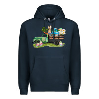 Navy easter hunt i̇n truck Premium Hoodie - AdoDesignShop