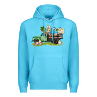 Ocean Blue easter hunt i̇n truck Premium Hoodie - AdoDesignShop