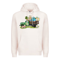 Pale Pink easter hunt i̇n truck Premium Hoodie - AdoDesignShop