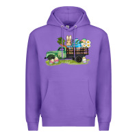 Purple easter hunt i̇n truck Premium Hoodie - AdoDesignShop