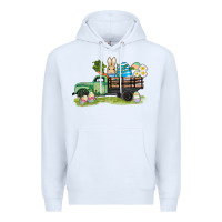 White easter hunt i̇n truck Premium Hoodie - AdoDesignShop