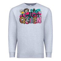 Heather Grey crafting queen Premium Sweatshirt - Zillion Design Studio