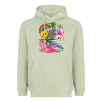 Matcha summer smile face and beach vibes with rainbow tbw Heavyweight Hoodie - texasbilliewilder
