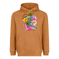 Meerkat summer smile face and beach vibes with rainbow tbw Heavyweight Hoodie - texasbilliewilder