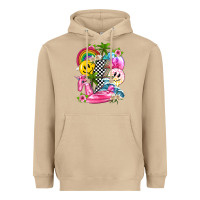 Mushroom summer smile face and beach vibes with rainbow tbw Heavyweight Hoodie - texasbilliewilder
