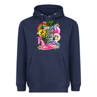 Navy summer smile face and beach vibes with rainbow tbw Heavyweight Hoodie - texasbilliewilder