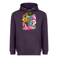 Plum summer smile face and beach vibes with rainbow tbw Heavyweight Hoodie - texasbilliewilder