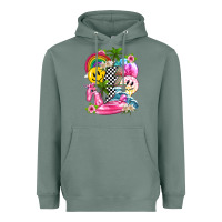 Sage summer smile face and beach vibes with rainbow tbw Heavyweight Hoodie - texasbilliewilder