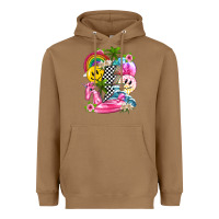 Toasted Coconut summer smile face and beach vibes with rainbow tbw Heavyweight Hoodie - texasbilliewilder