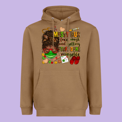 Messy Bun Face Mask & Getting Stuff Done  #nurselife Heavyweight Hoodie Designed By Zillion Design Studio