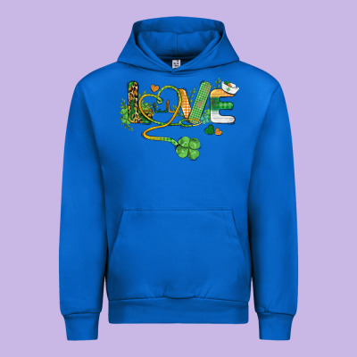 St. Patricks Day Nurse Love Medical Love Urban Hoodie Designed By Barkaloodesign