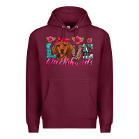 Burgundy love dachshunds Premium Hoodie - Artiststas