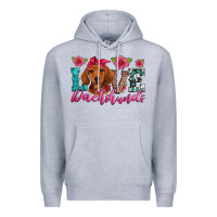 Heather Grey love dachshunds Premium Hoodie - Artiststas
